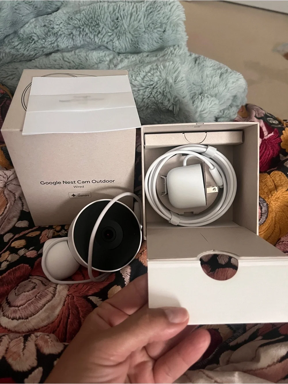 google Nest Cam Outdoor Wired — White and Black Face